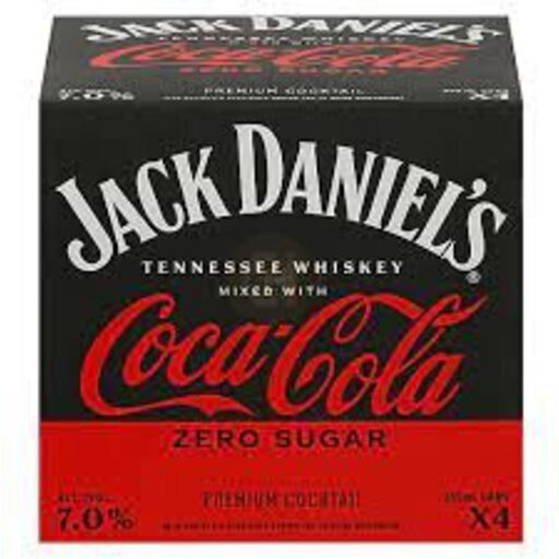 Jack Daniel's And Coca Cola Zero Sugar RTD Cocktail Cans