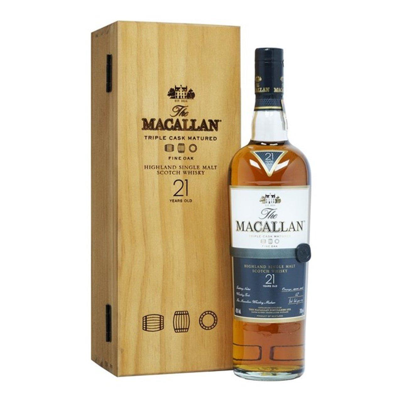 Macallan 21 Year Old Fine Oak Triple Cask Matured 750mL