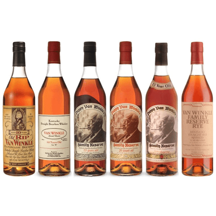 Pappy Van Winkle Full Line Up.  bottle