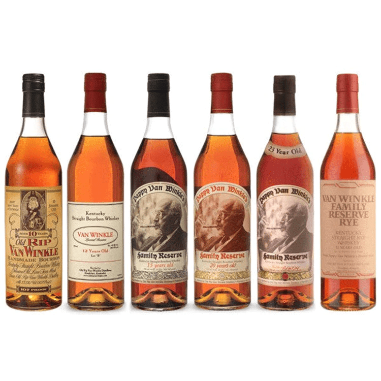 Pappy Van Winkle Full Line Up. bottle