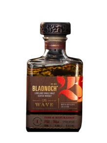 Preet's Liquors Bladnoch The Wave 1 Lowland Single Malt Scotch Whisky bottle emerging from dark rippling water