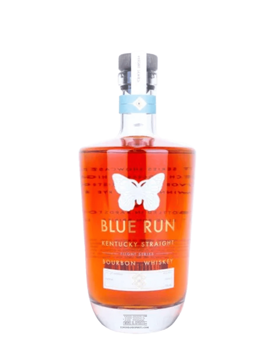 Preet's Liquors Blue Run Flight Series II Santa Monica Pier bourbon whiskey bottle with iconic butterfly logo
