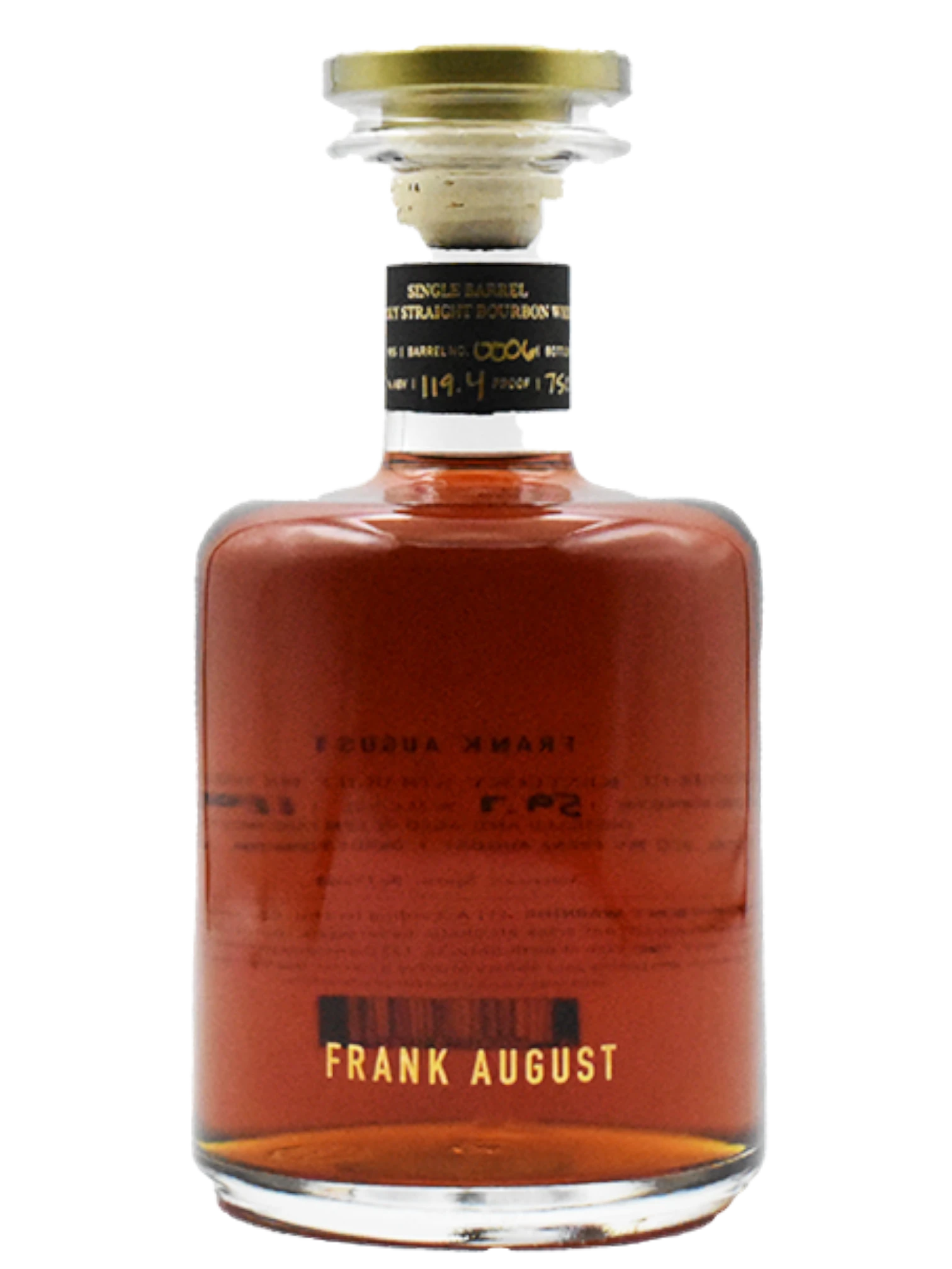 Frank August Single Barrel Bourbon Whiskey Cask Strength 750ml