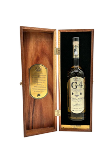 Preet's Liquors G4 6 Years Reserva Especial Extra Anejo tequila bottle displayed in a premium wooden presentation box