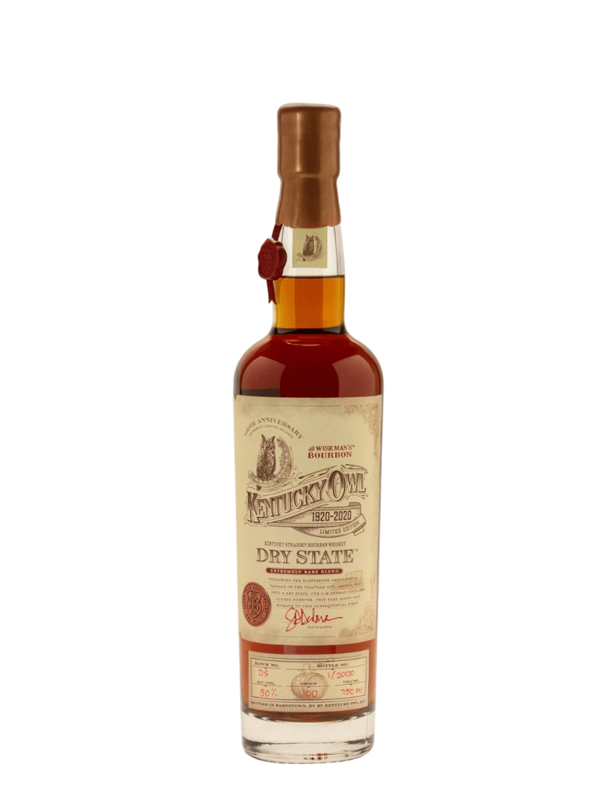 Kentucky Owl Dry State 100th Anniversary Release Bourbon 100 Extremely Limited 750ml