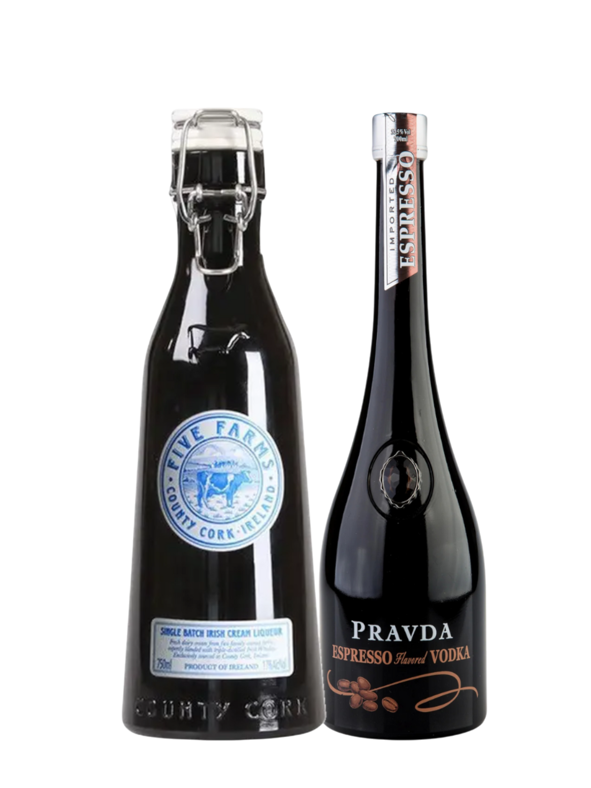 Pravda Expresso Vodka & Five Farms Cream Bundle 2x750ml