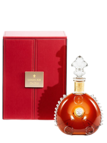 Preet's Liquors Remy Martin Louis XIII cognac in a crystal decanter with its signature red presentation case.