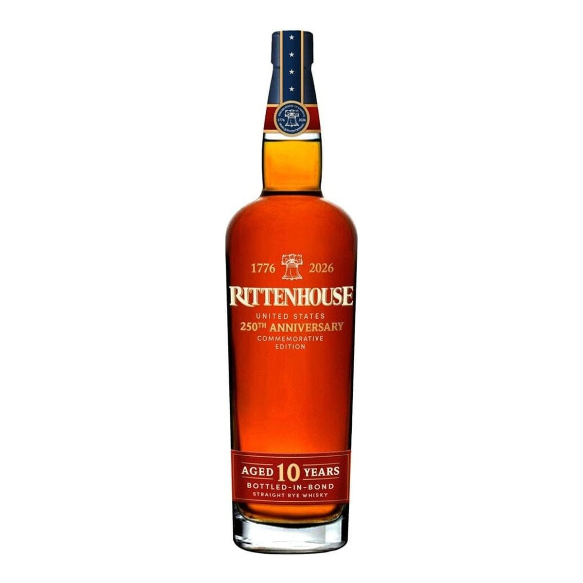 rittenhouse straight rye whiskey bottle in bond 250th anniversary 10 yr 100
