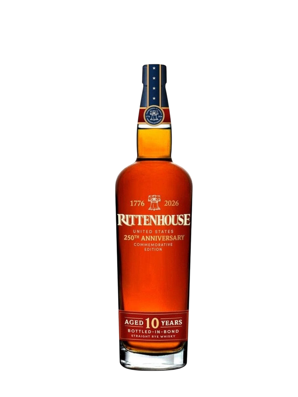 rittenhouse straight rye whiskey bottle in bond 250th anniversary 10 yr 100