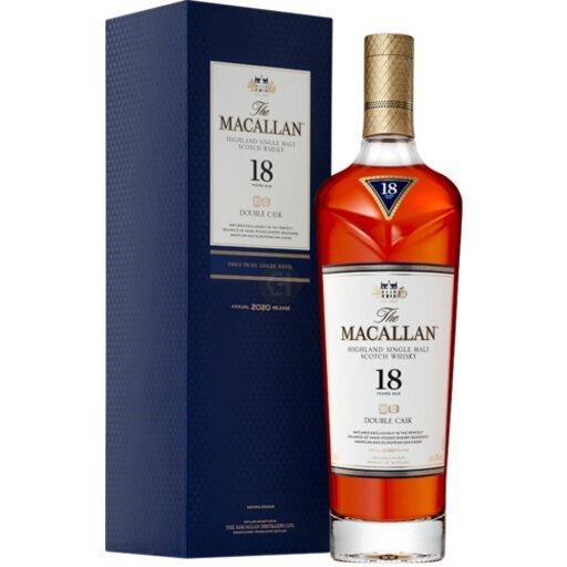 The Macallan 18 Year Old Double Cask Highland Single Malt Scotch Whiskey.