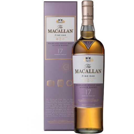 The Macallan Highland Single Malt Scotch Whiskey Fine Oak 17 Years Old 750ml,..