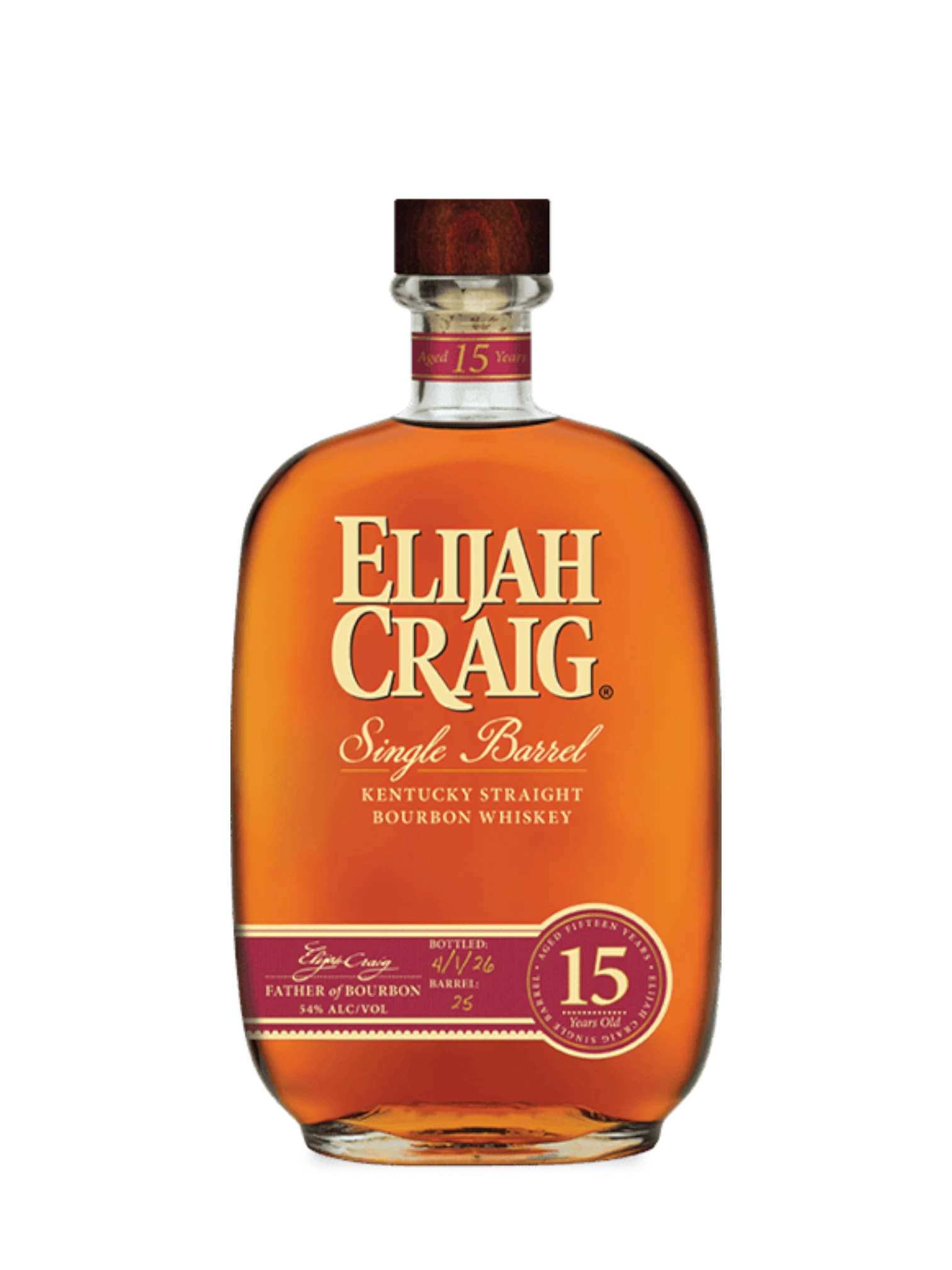 Elijah Craig 15-Year Single Barrel Kentucky Straight Bourbon 108 Proof (750ml)