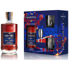 Martell Blue Swift VSOP Cognac Gift Set w/Jigger & Glasses