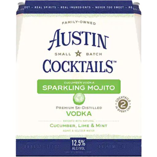 Austin Cocktails Cucumber Mojito RTD Cocktail Cans,